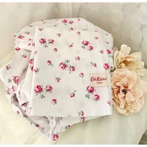 Cath Kidston London Scattered Rose Pink Floral Twin X LONG Sheet Set Cotton NEW